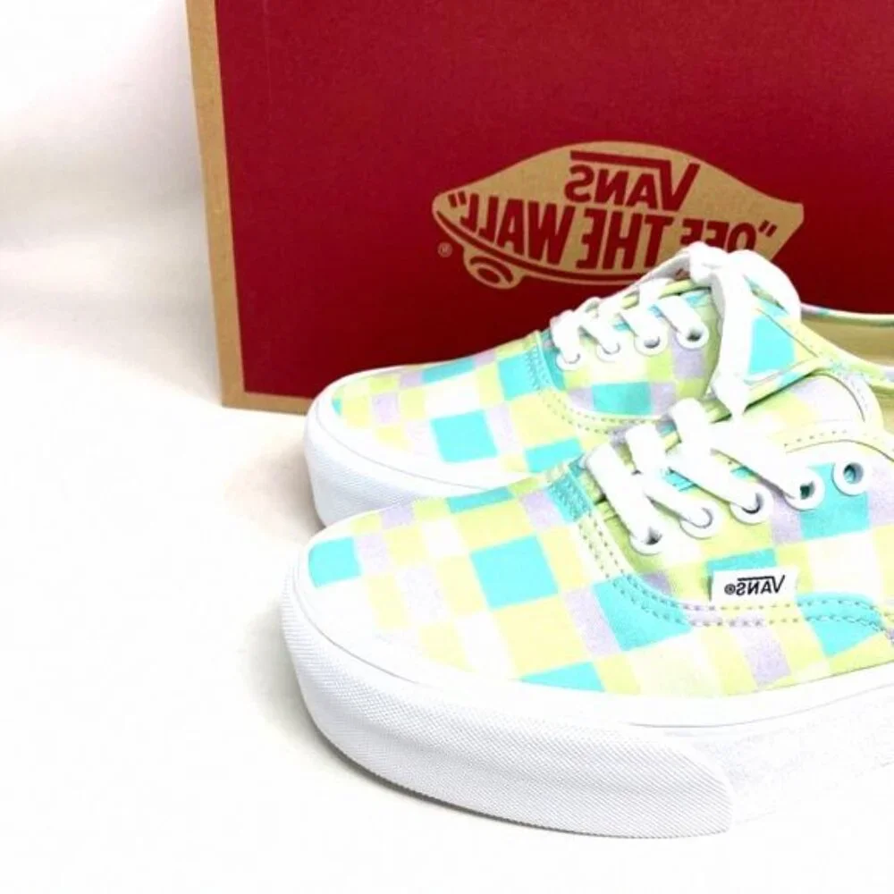 VANS Authentic Platform Shoes Pastel Picnic Canvas VN0A5KXXPP5 Size Women Multi - Picture 3 of 13